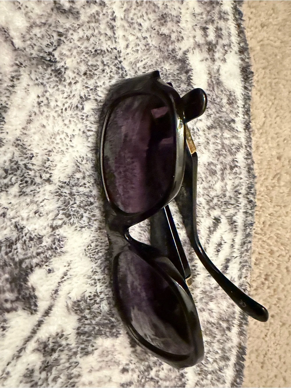 Versace Black Sunglasses with Gold Crystal Greek Key Accents
